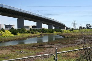 View of the West Gate Bridge and Stony Creek
