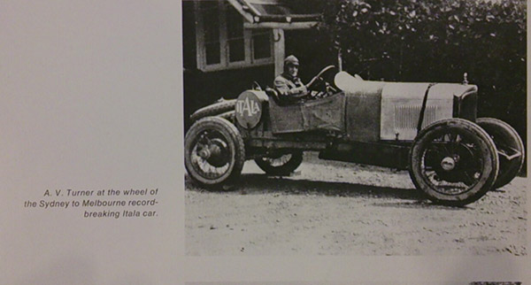 Turner at the wheel of the record-breaking Itala
