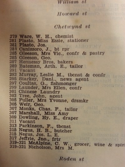 Sands & McDougall entry for Victoria Street, 1930