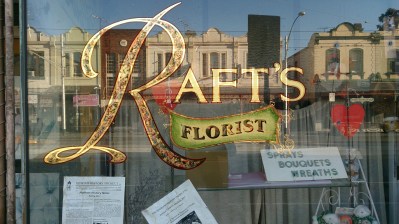 Rafts florist window display