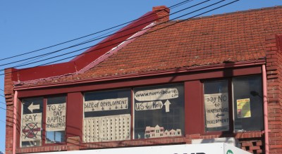 Victoria St protest signs